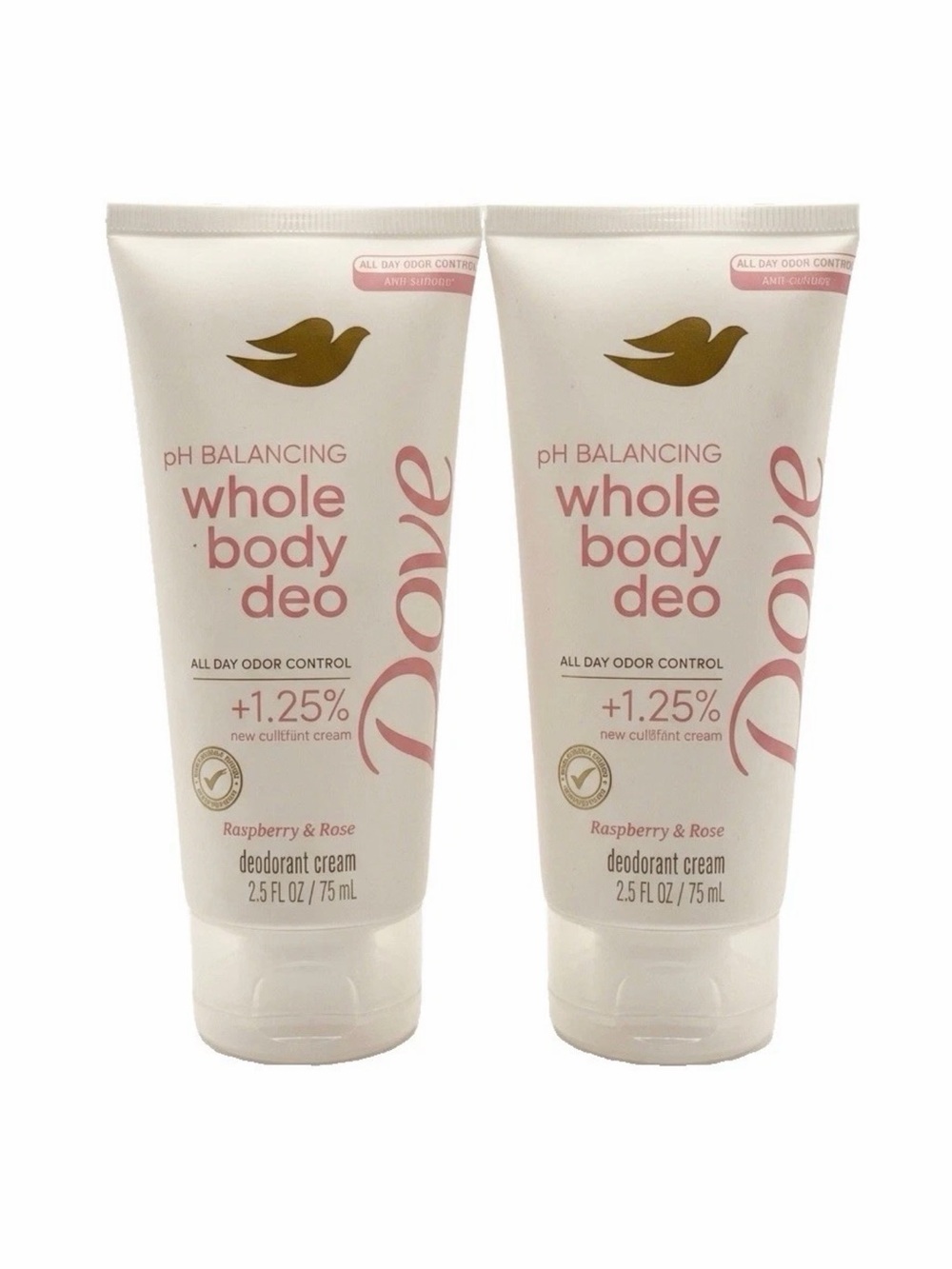 pH Balancing Whole Body Dove Deodorant Cream - Raspberry & Rose (Pink)- 2 pack